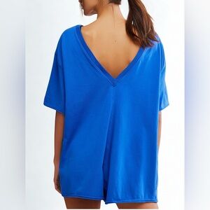 FP Movement by Free People Women’s Hot Shot Tee Romper Blue Size Small NWT